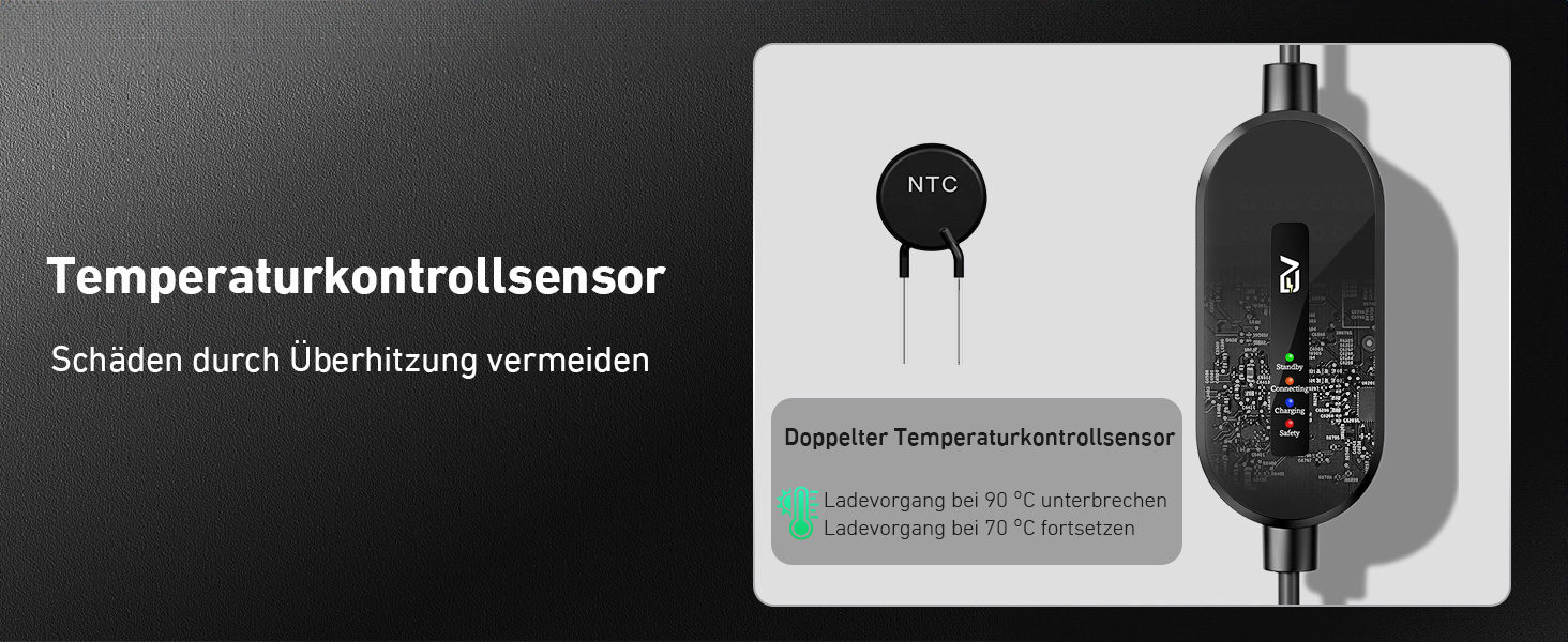 Кабель для зарядки електромобіля Evjuicion Typ 2 Schuko, 3.68kW, 6м, 16A, з індикатором, IP67, для ID.3/4, X1, 5ER, Model Y/3 та інших електромобілів