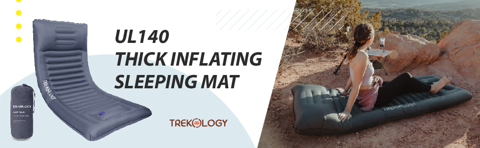 Надувна ізомат TREKOLOGY UL140 - легка туристична ізомат для кемпінгу, компактна та зручна для відпочинку