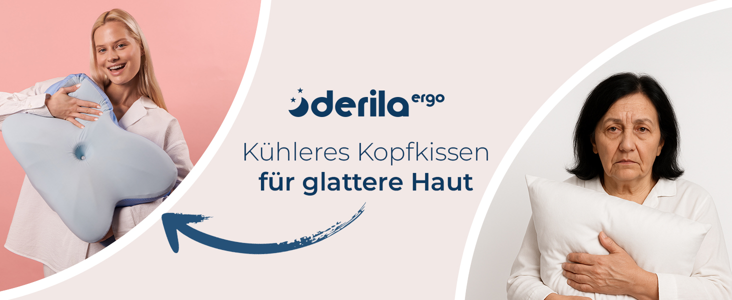 Подушка Derila Ergo Kopf Memory Foam для сну на боці, спині та животі (54x36x12 см) - 1 шт.