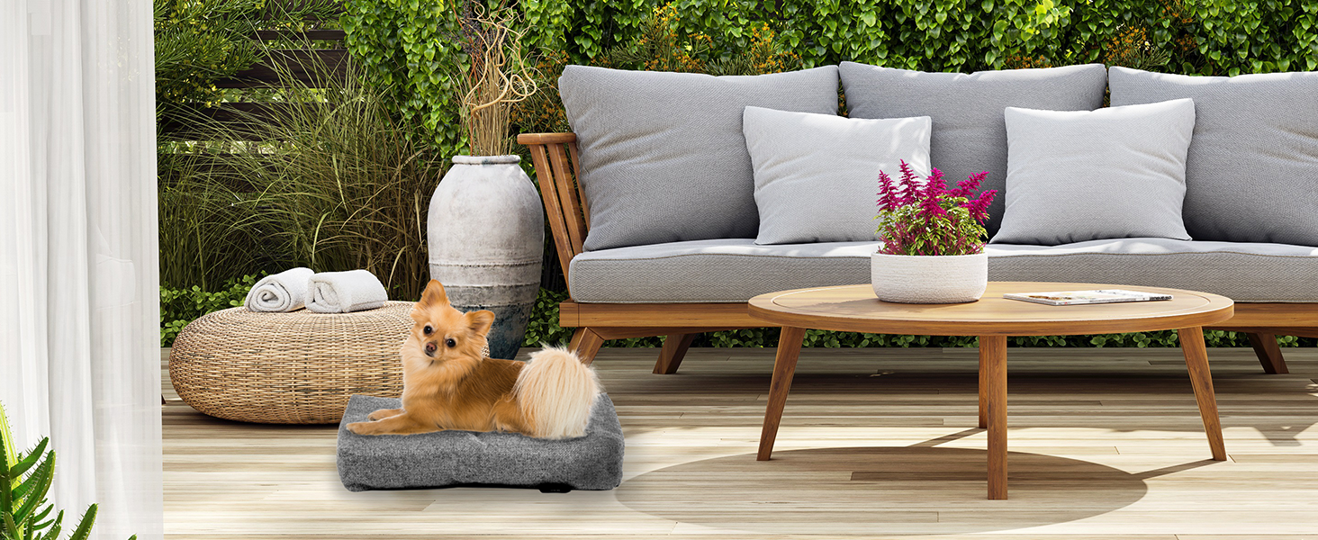 Лежанка для собак Rohrschneider з мискою, 50x80x7 см, бірюзовий | Лежанка для собак та котів, антиковзаюча, міцна, Made in EU