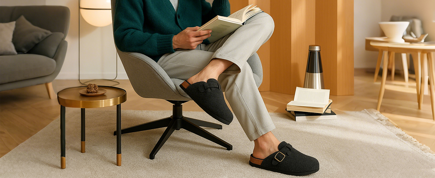 Тапочки халатні жіночі Dokela зимові, замшеві, з підкладкою, чоловічі, з корковим устілком, теплі, чорні, 42 EU