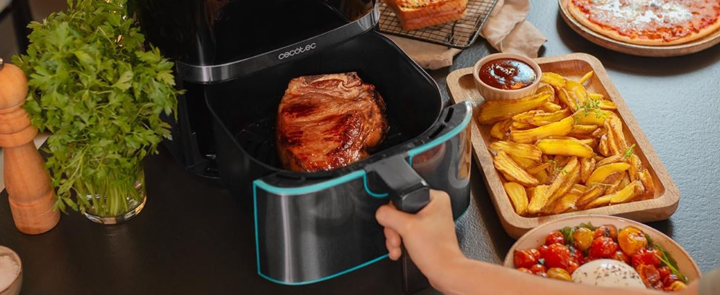 Фритюрниця Cecotec Cecofry Full Inox 5500 Pro 5.5 л з аксесуарами. 1700 Вт, цифрова, без масла, PerfectCook, з нержавіючої сталі