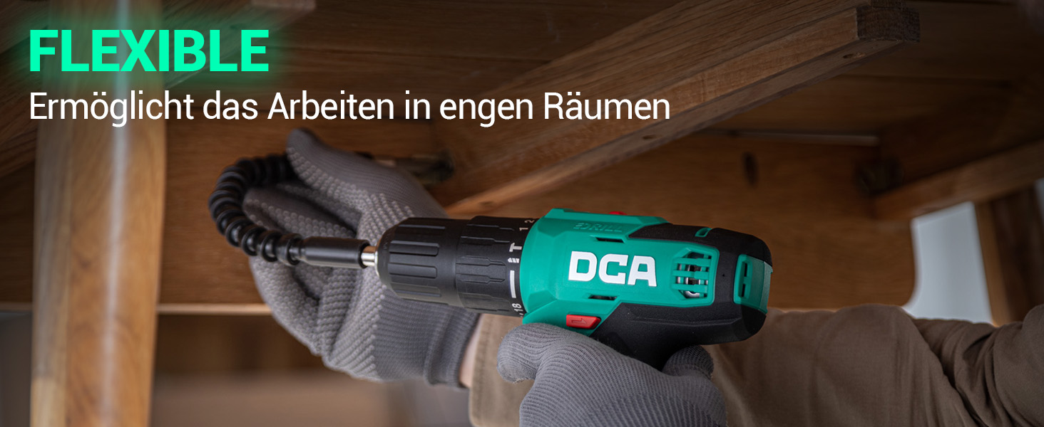 Акумуляторний ударний дриль-шуруповерт DCA 20V, 40 Нм, 13 мм, 22500 уд./хв, 18+1+1, комплект з 14 біт для бетону, металу, дерева