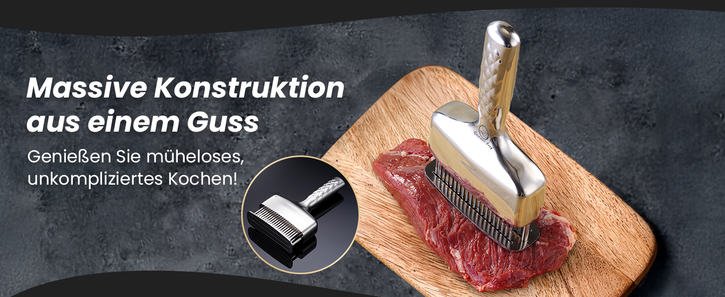 Професійний відбиваючий молоток для м'яса з гострими лезами з нержавіючої сталі, тендеризатор для стейків, яловичини, курки та свинини, придатний для посудомийки