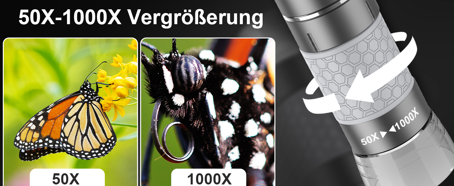 Цифрова мікроскоп-камера Ninyoon 1080P USB для iPhone, iPad, Android, PC, 50-1000x, з підсвічуванням, для монет, рослин, паяння, шкіри, скальпу