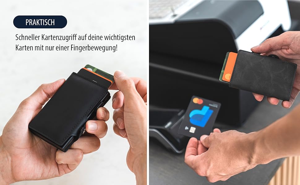 Чоловічий міні-портмоне Travison® SMART з відділенням для монет та купюр, RFID-захистом, картхолдером (Чорно-синій)