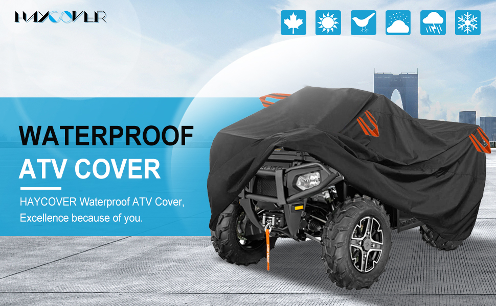 Waterproof ATV Cover - Durable 210D Oxford Cover for ATV, Quad, Motorcycle, Scooter - Outdoor Storage, Dust, Rain, UV Protection (210x120x115cm)
