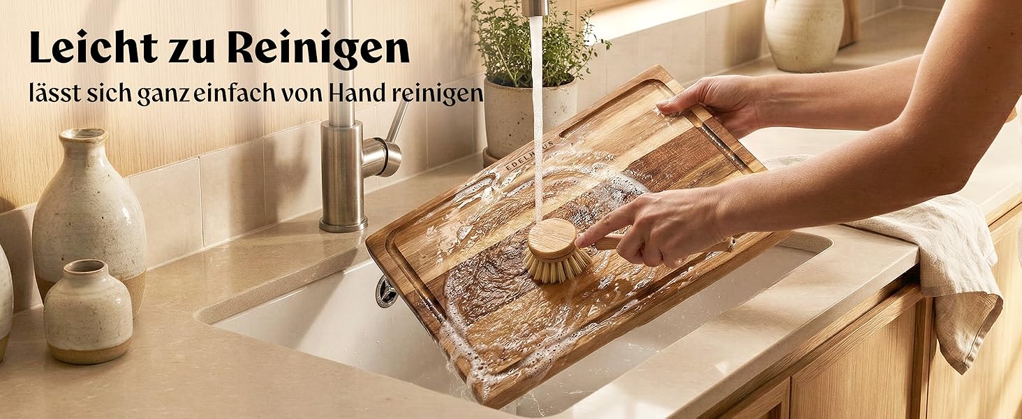 Набір дерев'яних обробних дощок 3 шт. з акціїї (40x30см / 33x24см / 26x18см) - дерев'яні дошки для кухні з канавкою для соку, преміум якість