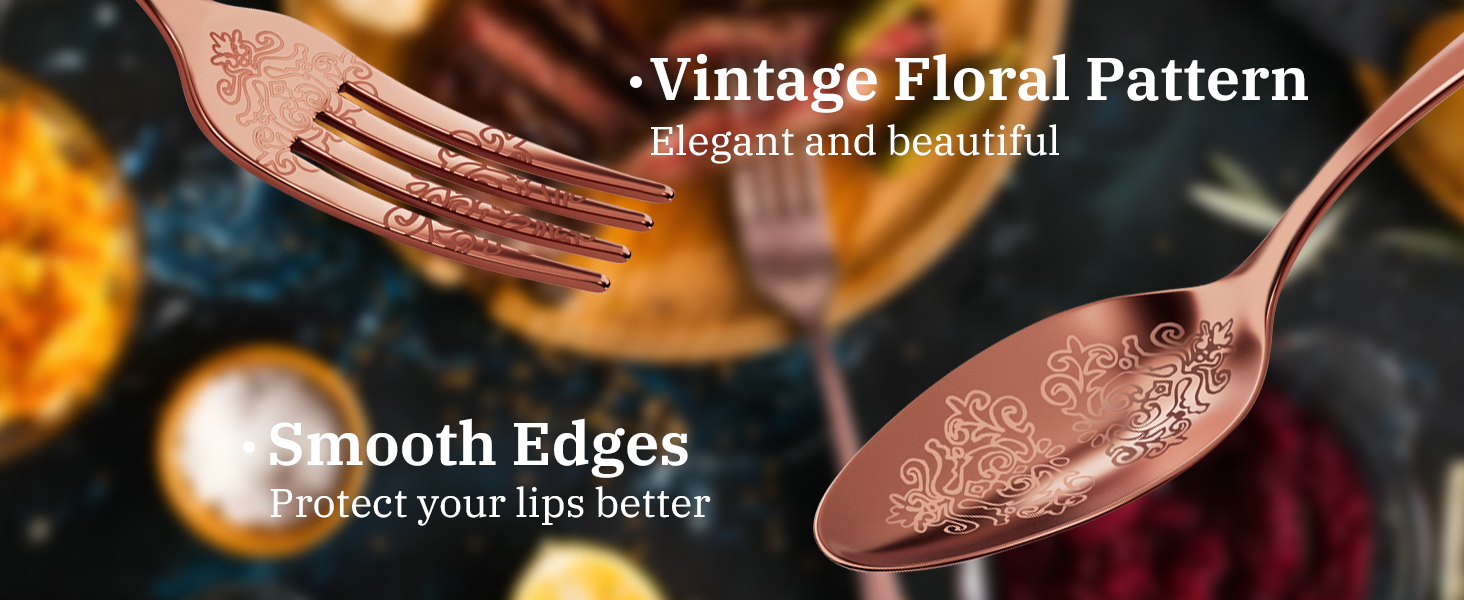 Набір столових приборів Dragon Riot на 6 осіб (30 предметів) з нержавіючої сталі, рожеве золото, для дому/вечірки/ресторану