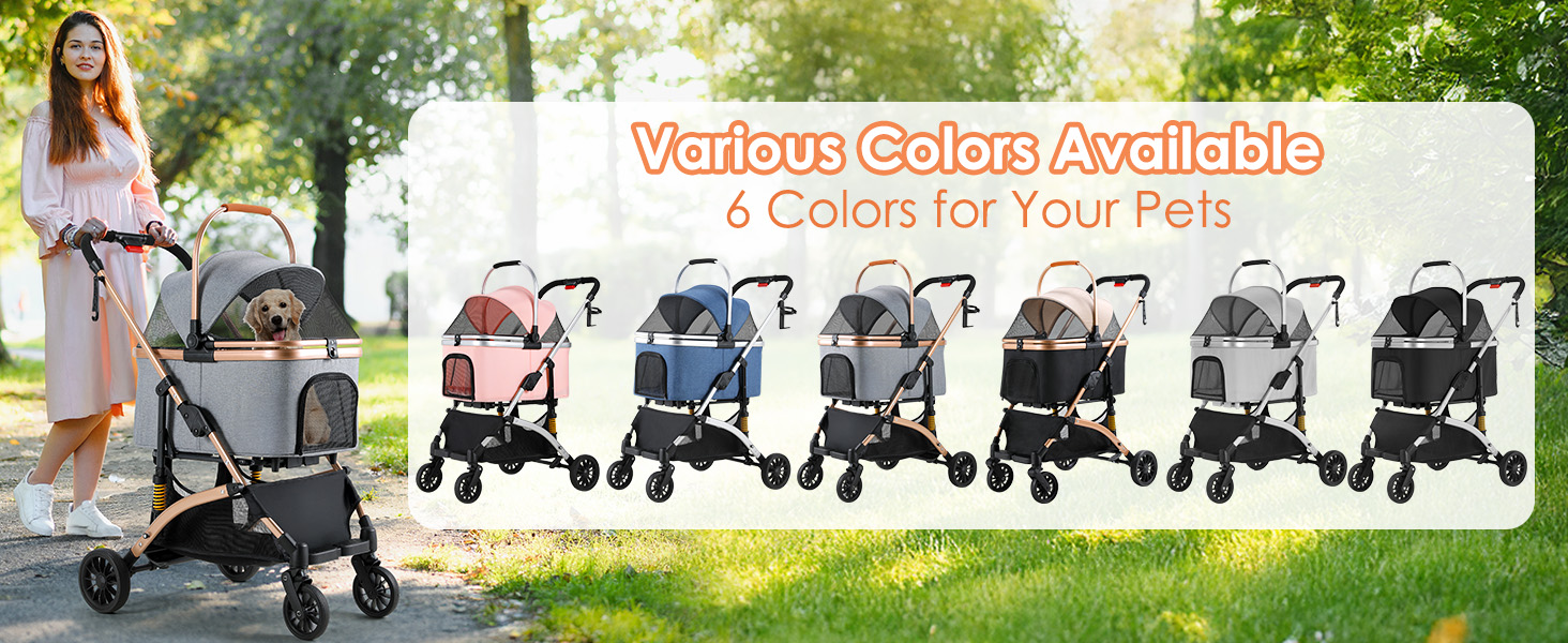 Візок для собак Mamizо 3 в 1: візок, переноска, сумка, до 20 кг, сірий