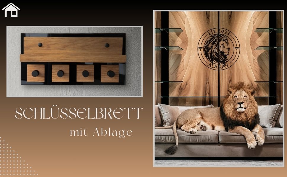 Сучасне ключниця Alakay з поличкою - блискуче дерев'яне ключниця чорного кольору для стильного зберігання ключів, підійде для дому чи офісу, практичне та елегантне