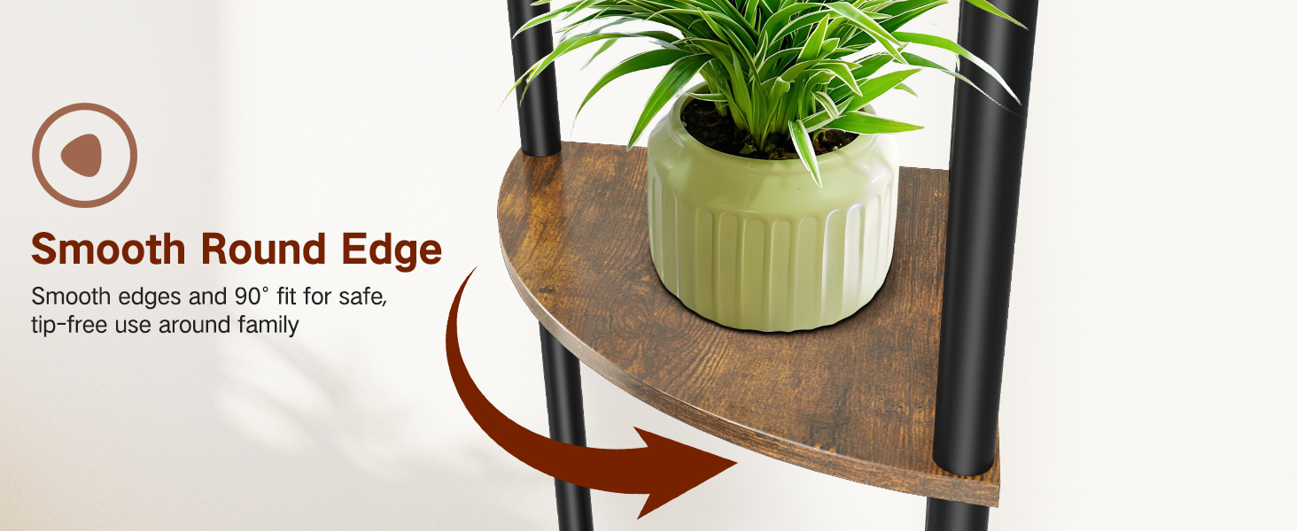 Стійка лампа OUTONLIFE з полицями, LED, 3 режими, регулювання яскравості, пульт, 5 ярусів, для вітальні, спальні, офісу, колір: Rustic Brown