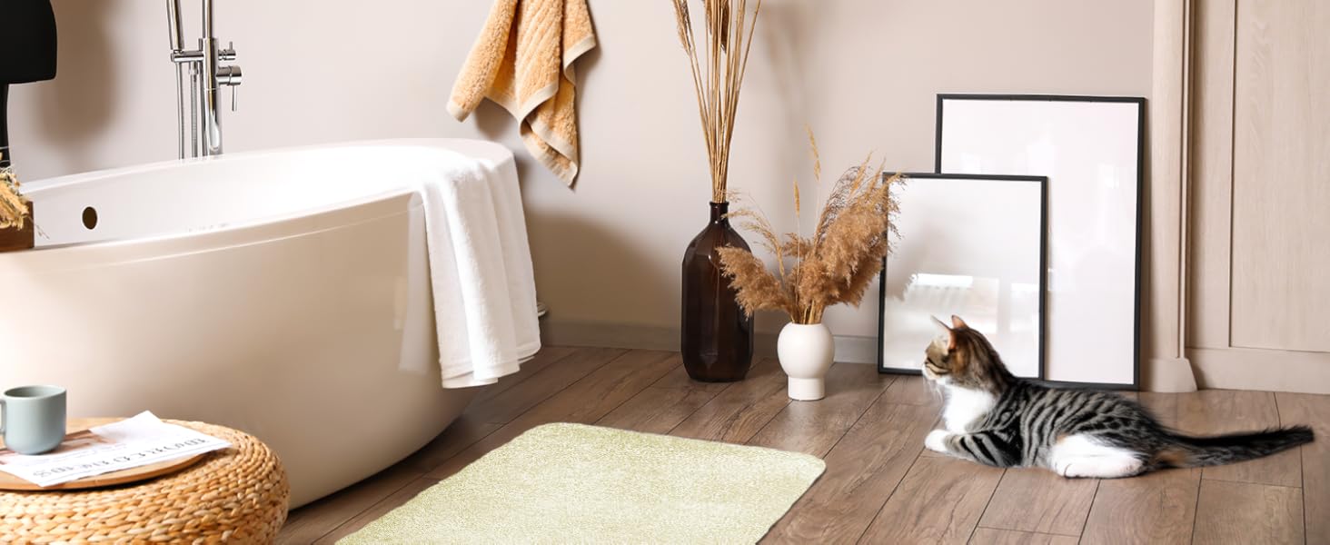 Memory Foam Bathroom Rug - Non-Slip Washable & Quick-Drying Bath Mat - 50x80 cm Black