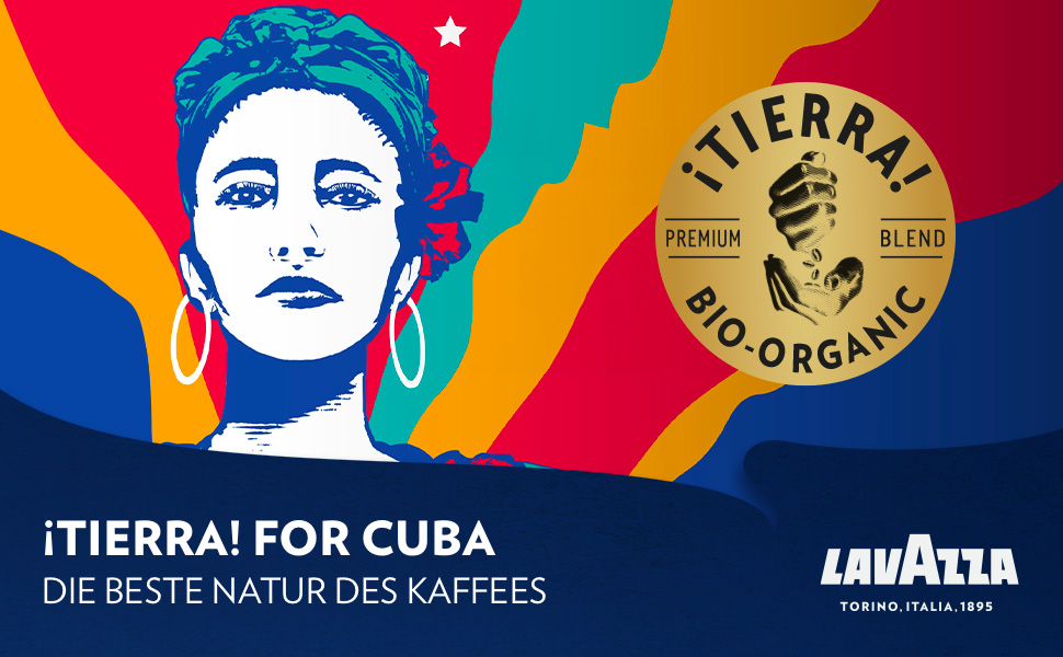 Кава в зернах Lavazza Tierra Bio-Arabica Cuba, органічна, для еспресомашин, легкий обсмаження, фруктово-квітковий смак, 1 кг