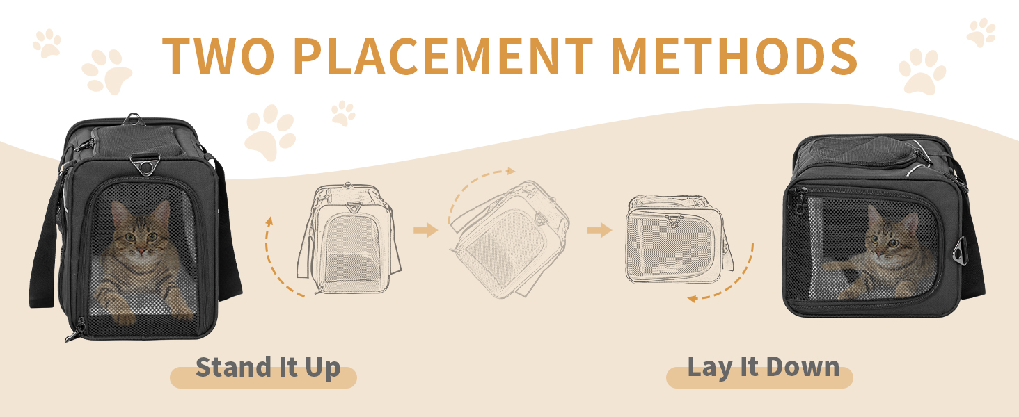 Транспортна сумка Petsfit для котів та собак | Авіапереліт, автомобіль, поїзд | Чорний, Small