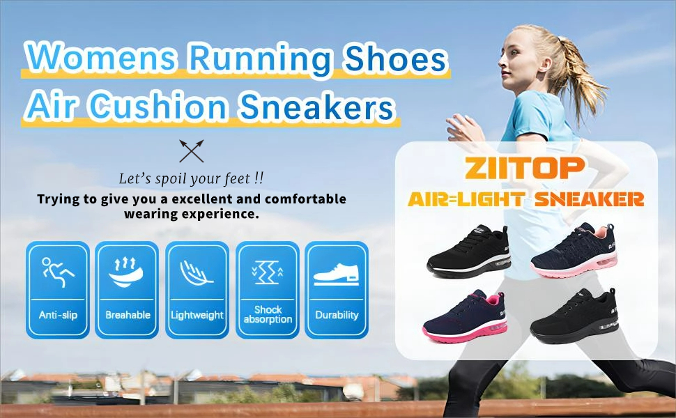 Жіночі кросівки для бігу та фітнесу. Зручні, дихаючі, з амортизацією. Розмір 36 EU, чорно-білі