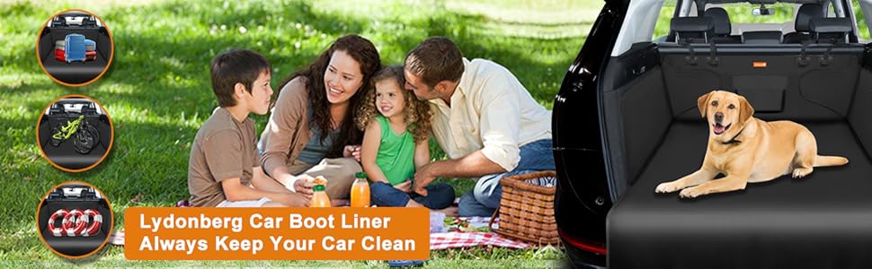 Захисна килимок для собак у багажник, універсальний, нековзний, водонепроникний, для заднього сидіння, зносостійкий, можна прати, для подорожей в авто, вантажівці, SUV (чорний)