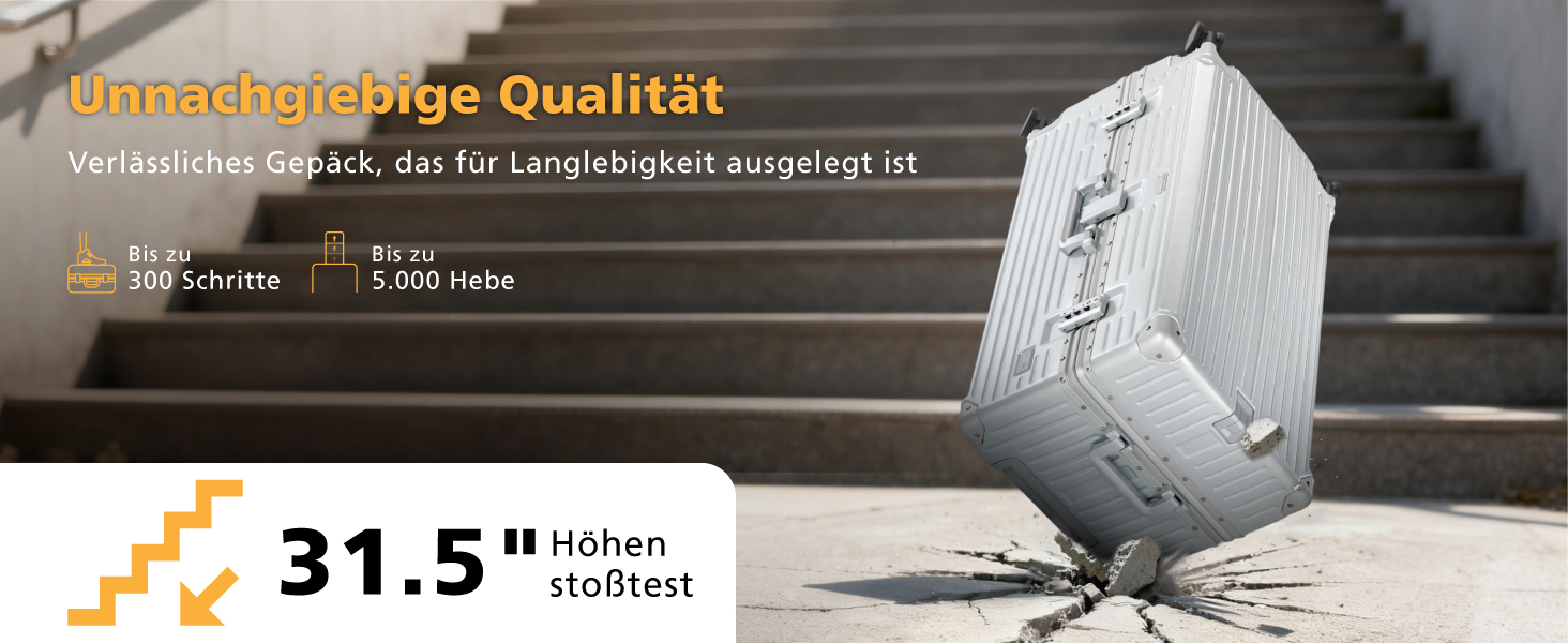 Чемодан ALPHA CAMP Trunk-XL (30 дюймів) з алюмінієвим каркасом та полікарбонатною оболонкою, TSA-замок, 93L, срібний