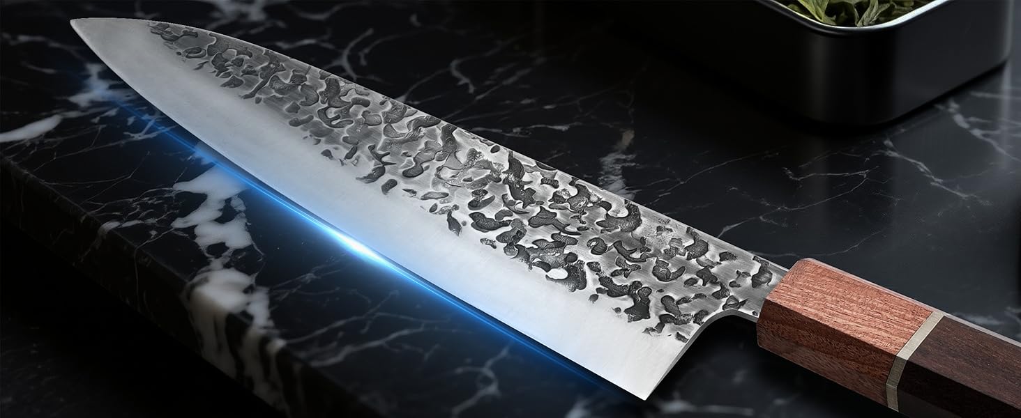 Японський ніж Plys: професійний кухонний ніж для м'яса, 20 см, з високоякісної нержавіючої сталі