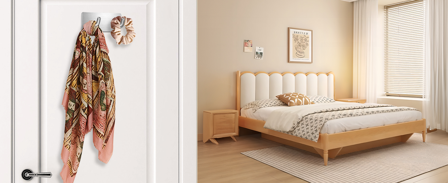 Набір гачків для рушників без свердління, 10 шт., самоклеючі гачки з нержавіючої сталі 304, надміцні клейкі гачки для великих предметів, гачки для стін без свердління для ванної, туалету та кухні, стійкі до корозії, гачки для рушників (подвійні *6)