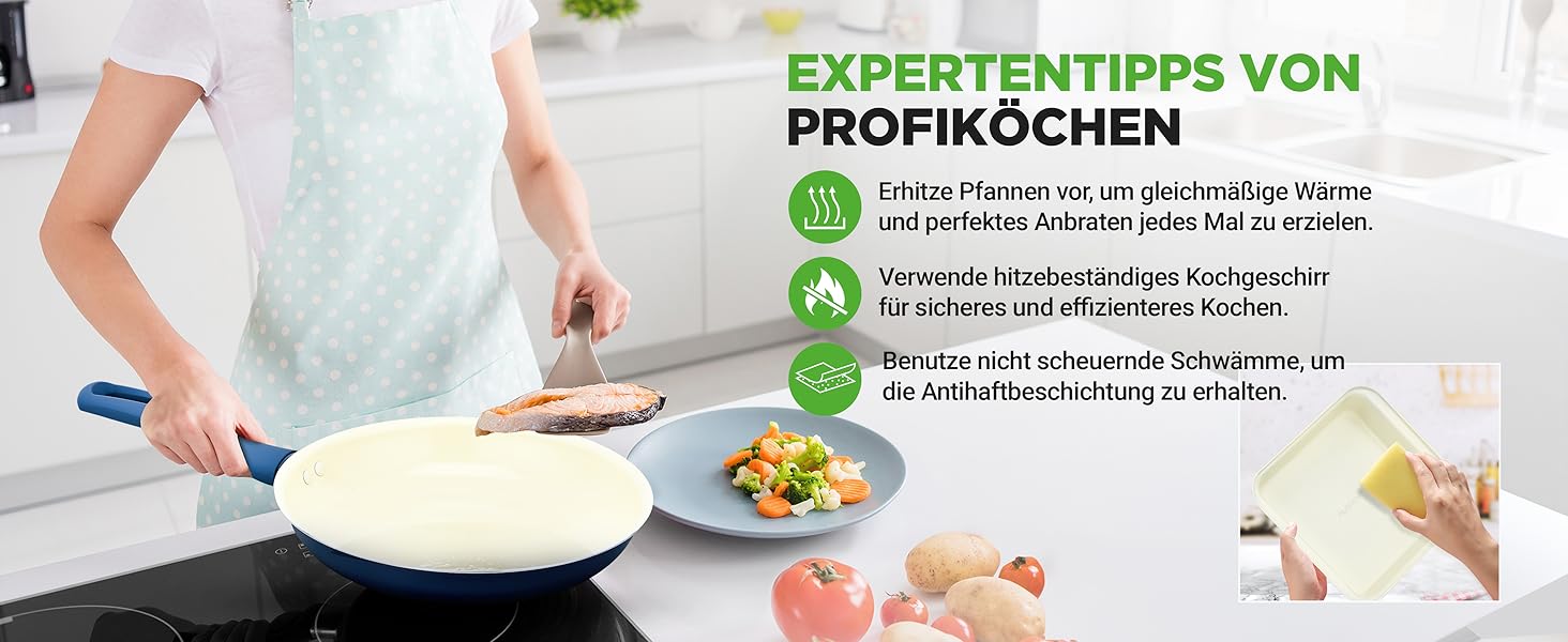 Набір кухонного посуду NutriChef 54 елементи – сковороди, каструлі, аксесуари, з ножами, формами для випічки – для Induktion, газу та електро – здорове та знежирене приготування їжі