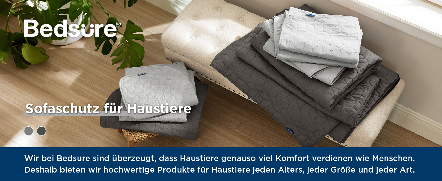 Водонепроникний плед для собак Bedsure, 76 x 182 см, антиковзаюча підкладка, м'який, зносостійкий, для захисту диванів та ліжок (Dunkelgrau)