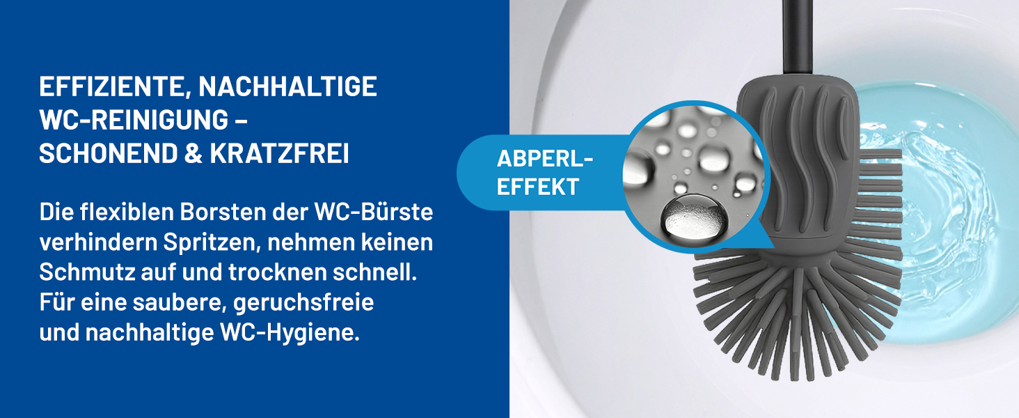 Набір для туалету Rival Recycling з щіткою для обідка – ергономічна ручка з переробленого матеріалу, для швидкого та ретельного очищення, з тримачем (антрацит, Meiler)