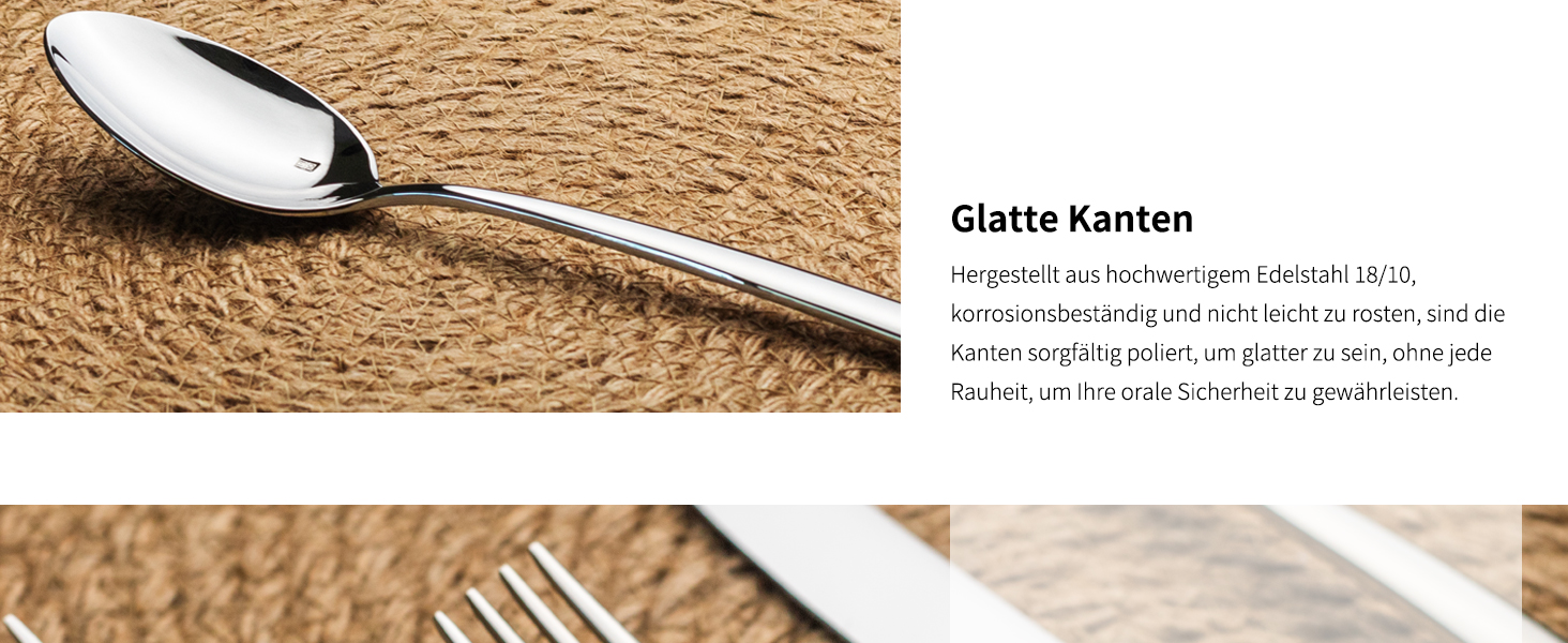 Alata Konrad 18/10 Stainless Steel Polished, Cutlery Set for 6 People, 30-Piece Dinner Cutlery Set, Monoblock Knives, Glossy Finish, Dishwasher Safe
