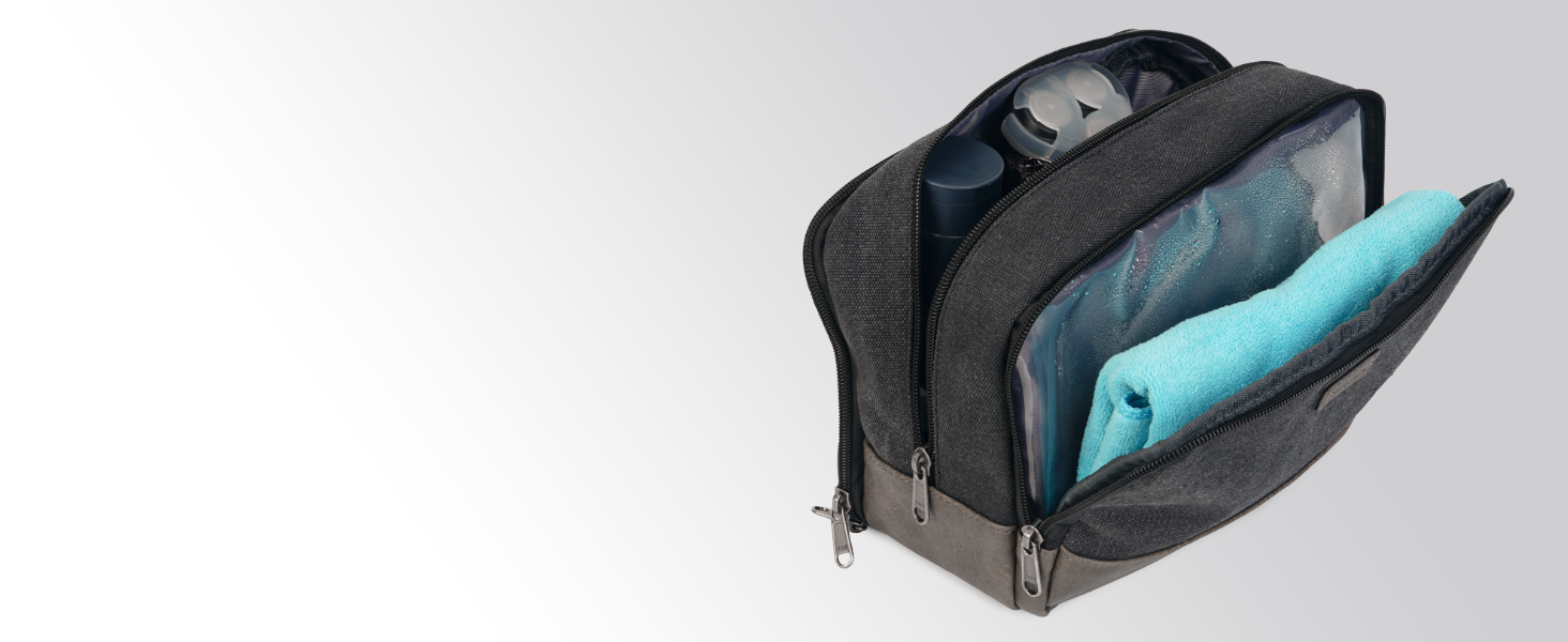 Чоловіча дорожня косметичка WANDF з канвасу, водонепроникна, зелена