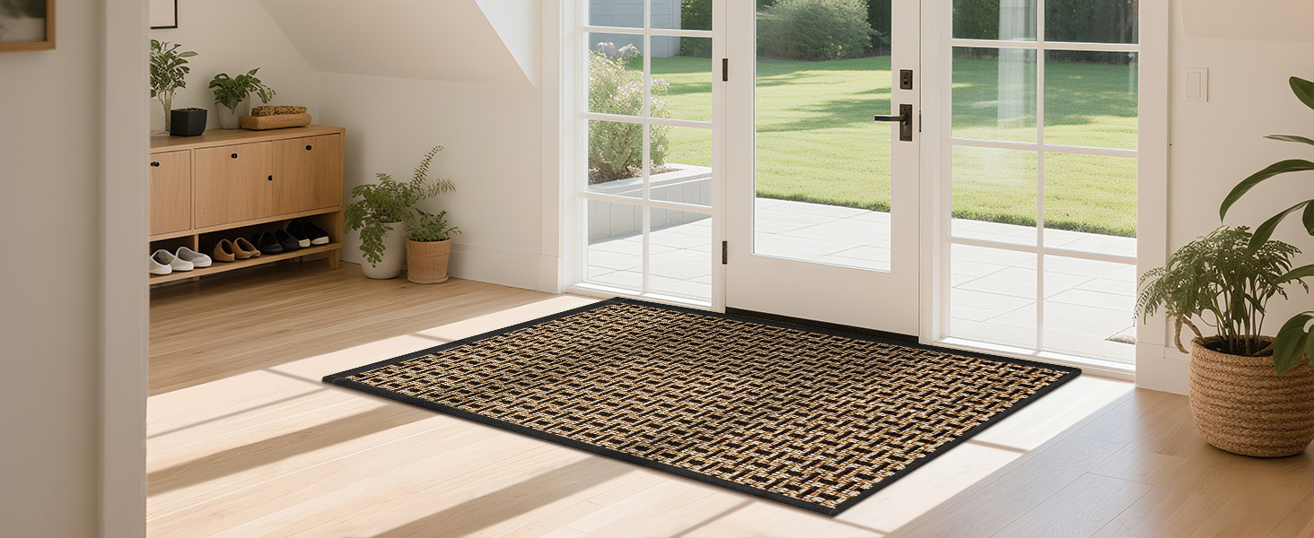 При Entrance килимок для входу LEKEEPGO 60x90 см, протиковзний вологопоглинаючий килим для дому та дверей, чорний