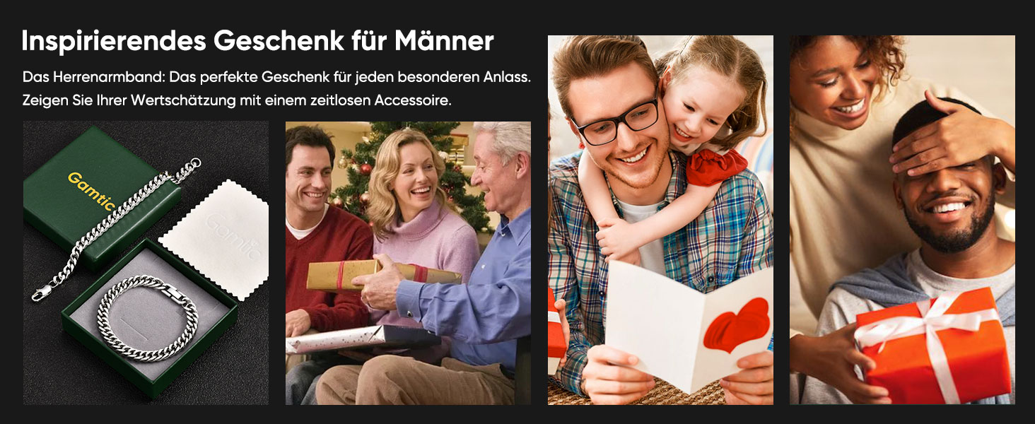 Чоловічий браслет з нержавіючої сталі 2 шт. - браслети для чоловіків срібного/чорного/золотого кольору. Браслет-танцююча ланцюжок. 19/21/23 см. Подарунок для чоловіка, батька, сина, друга, чоловіка, брата. Срібло, 8 мм ширина, 19.0 см