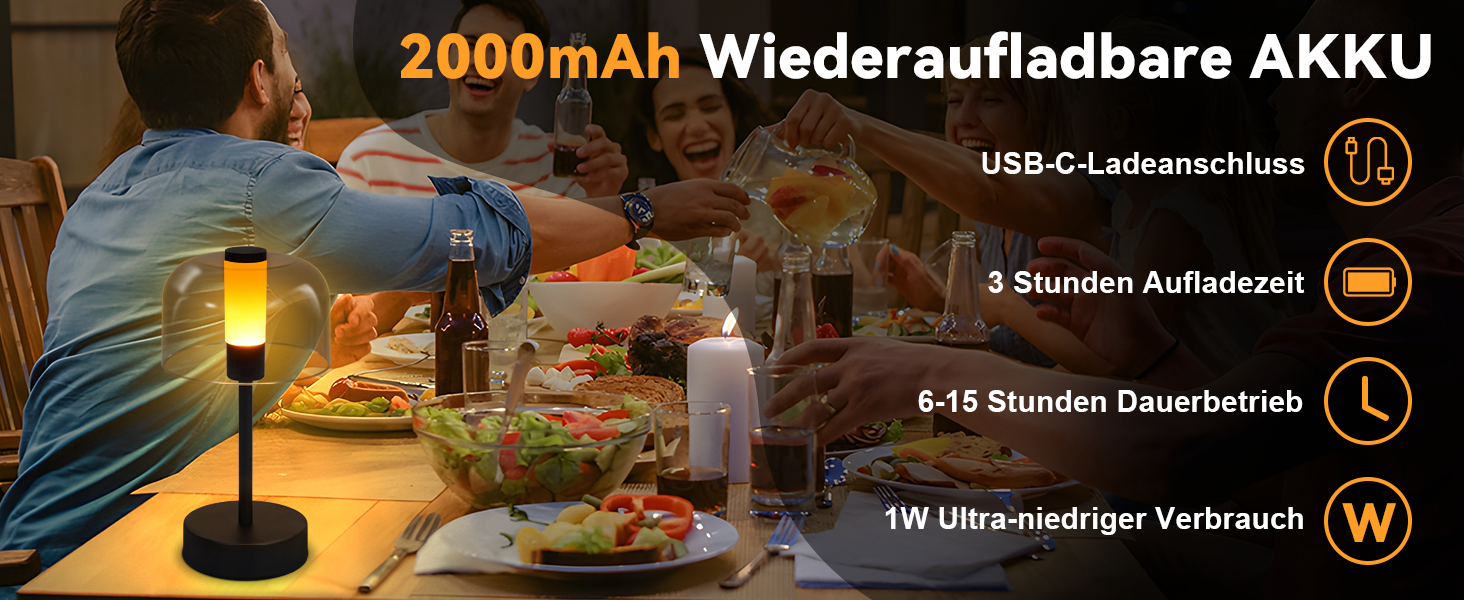 LED настільна лампа Homefire з акумулятором, диммуванням та USB-C зарядкою. Чорна металева лампа з акрилом, сенсорне керування, 1800K-6500K, з функцією пам'яті для дому