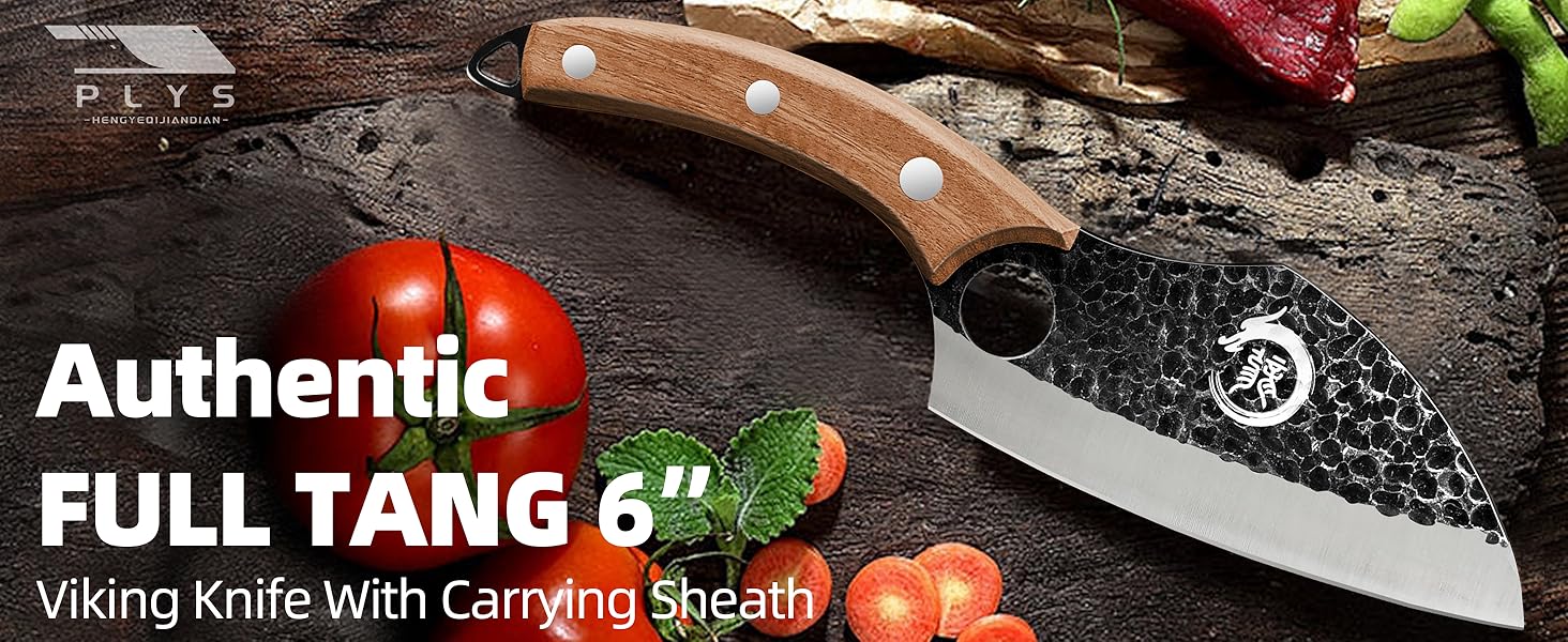 Кухонний ніж шеф-кухаря Plys 20см: професійний ніж з вуглецевої сталі з ергономічною ручкою