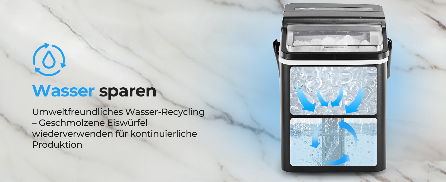 Машина для приготування льоду FOHERE з ручкою, 14 кг/24 год, 9 кубиків льоду за 5 хвилин, 2 розміри, самоочищення, портативна з лопаткою та кошиком – ідеальна для дому, кухні, офісу, кемпінгу, вечірки, RV