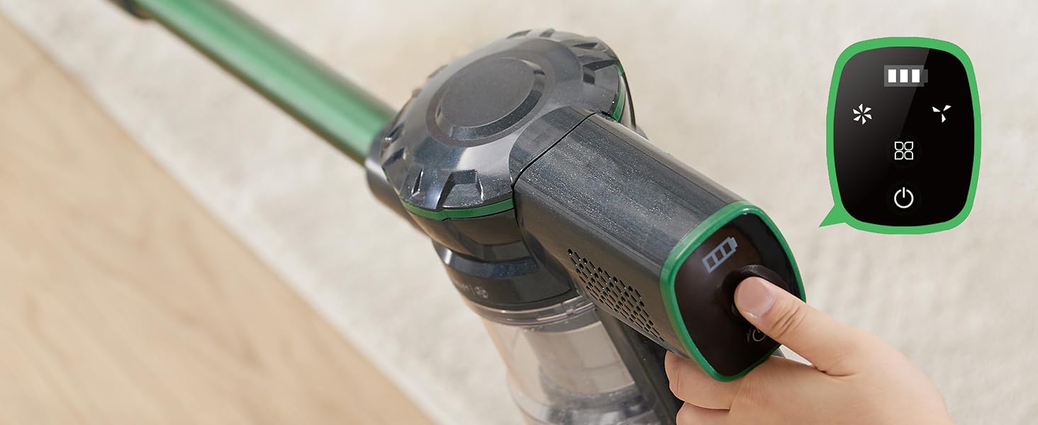 Бездротовий пилосос Vexilar 500W з акумулятором: потужний, 6-в-1, для твердих поверхонь, килимів та шерсті тварин, з сенсорним дисплеєм