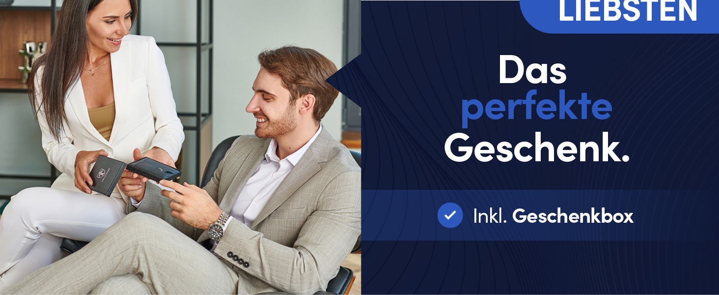 TRAVANDO SLYDE: Тонке шкіряне картхолдер з RFID захистом для чоловіків - 6 карт, картхолдер-портмоне (Чорний)