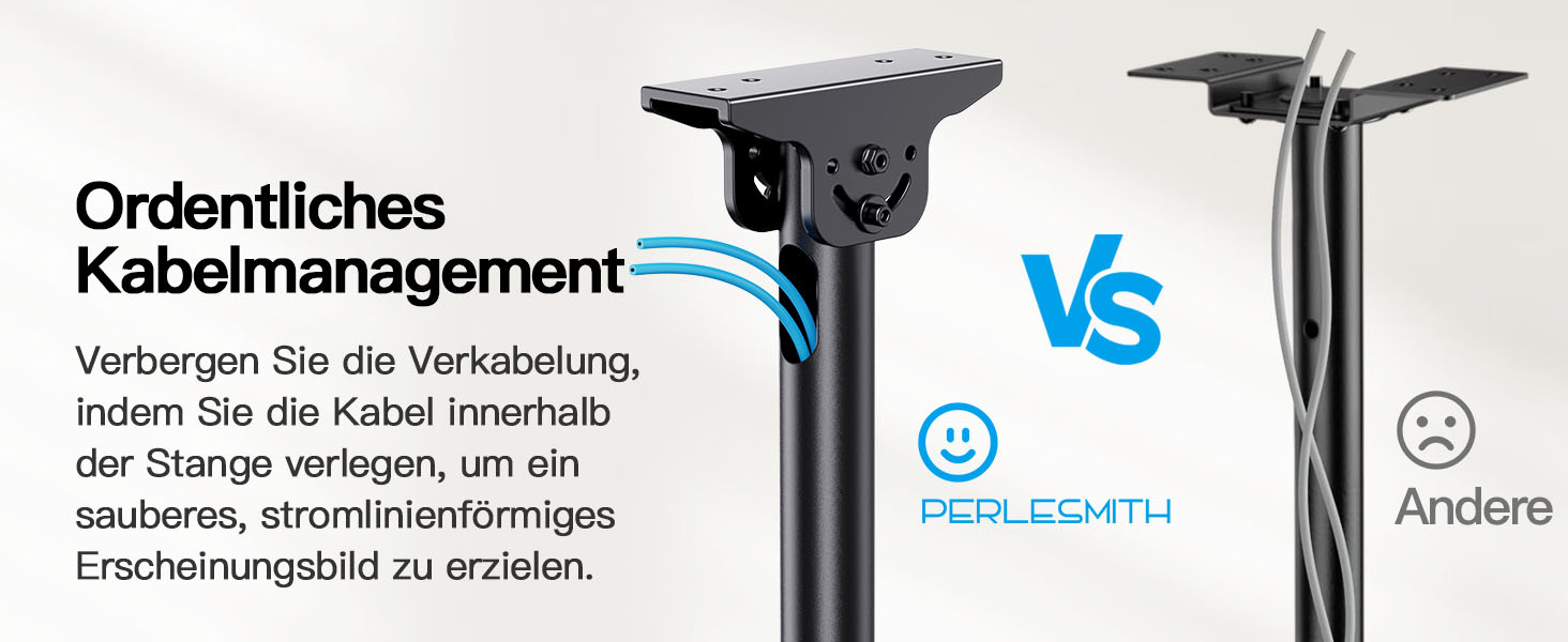 Full-Motion TV Ceiling Mount - Tilting and Swiveling, Adjustable for 26-65 inch Screens, 50kg Capacity, VESA 400x400mm