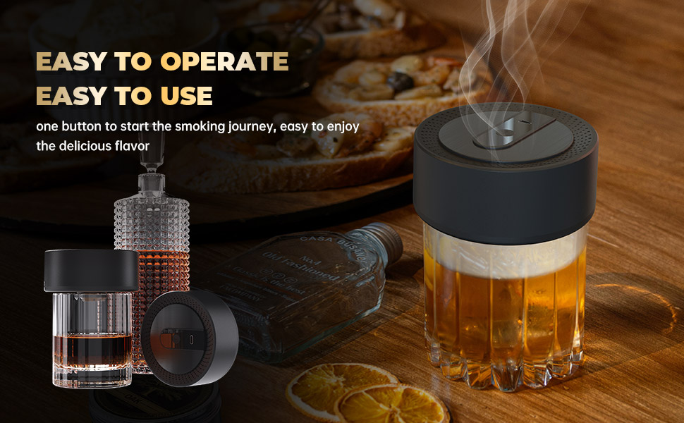 Електричний набір для копчення віскі з 6 ароматами, чанчики для диму, для коктейлів та бурбону, подарунок для батька, чоловіка та поціновувачів віскі