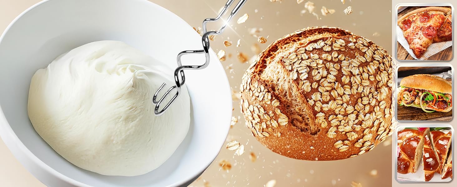 Ручний міксер Duronic HM4 BK 400W з набором насадок: вінчики, гаки для тіста, для випічки, тіста та збивання яєць