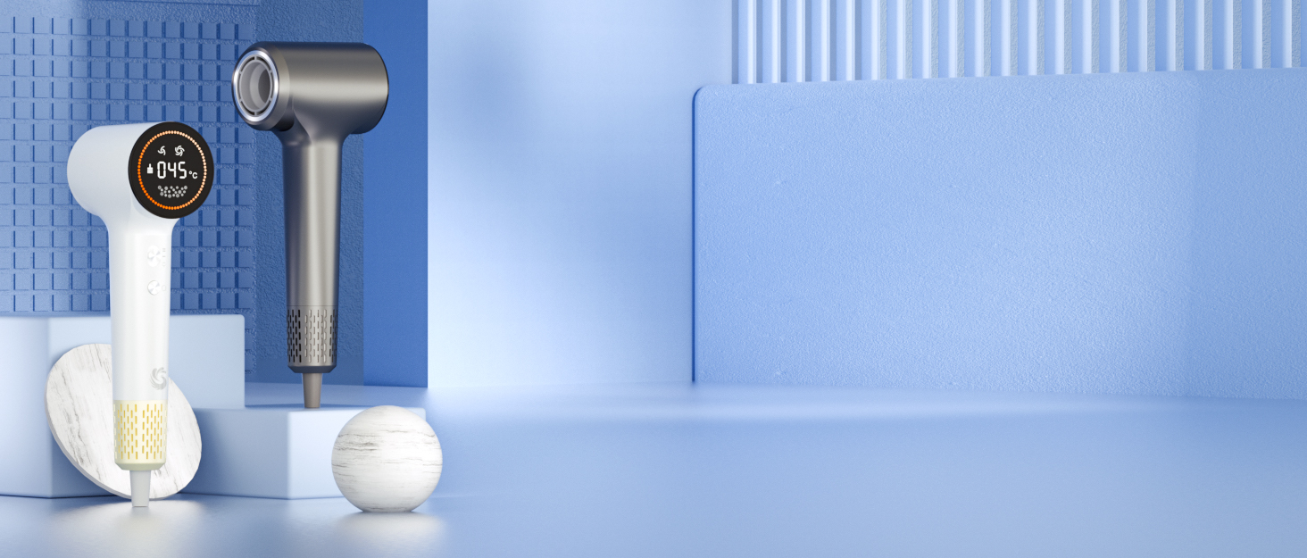 Фен для волосся з плазмою та безщітковим мотором 110 000 об/хв - швидке сушіння, тиха робота, з магнітною насадкою, для дому та подорожей (темно-сірий)