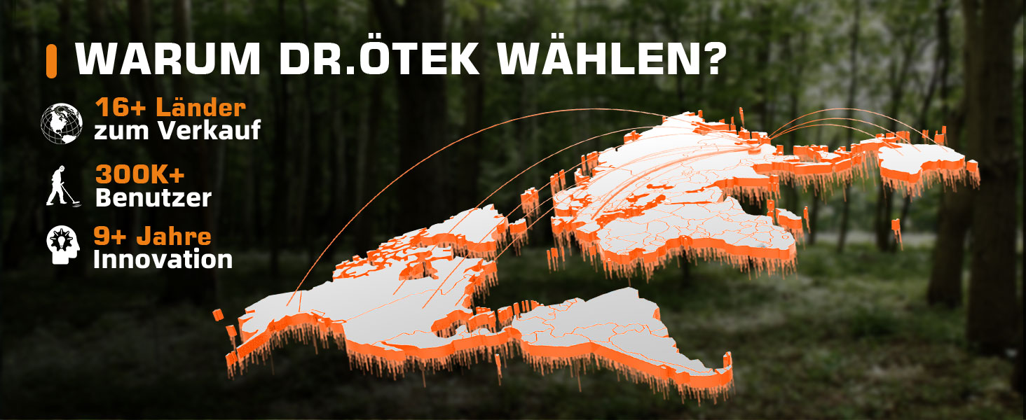 Металодетектор DR.ÖTEK Profi Set: прецизійний, з вирівнюванням ґрунту, 5 режимів, водовідштовхувальна котушка 12