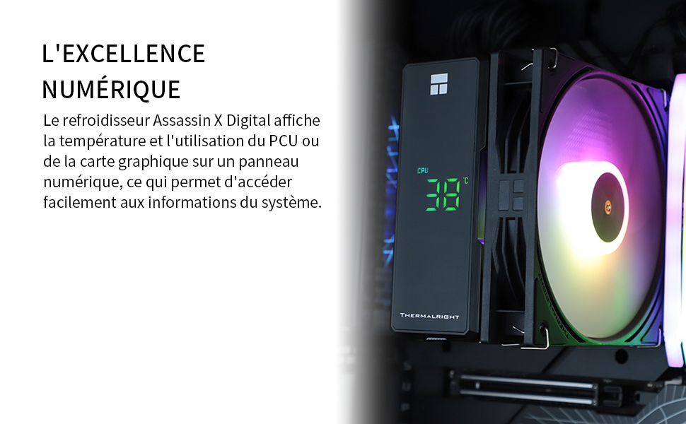 Вентилятор для ПК TR Assassin X 120R Digital ARGB з підсвічуванням, тихий, сумісний з AM4/AM5, Intel LGA1851/1700/115X/1200