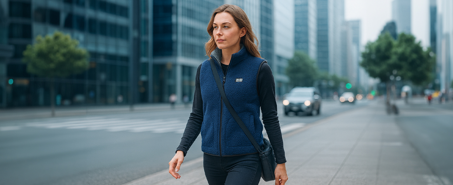 LABCOOL Тепла жилетка з підігрівом - чоловіча та жіноча жилетка з флісу - USB-підігрів з акумулятором 10000mAh - 6 зон підігріву з 3 рівнями температури - можна прати в пральній машині, розмір M, синій