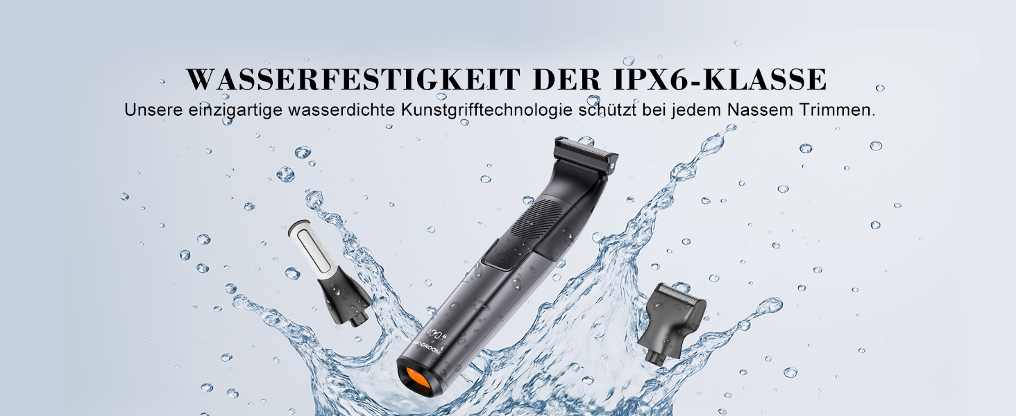 MAXGROOM 3-в-1 Тілогример для чоловіків: електробритва, тример, вологостійкий, для тіла та інтимної зони