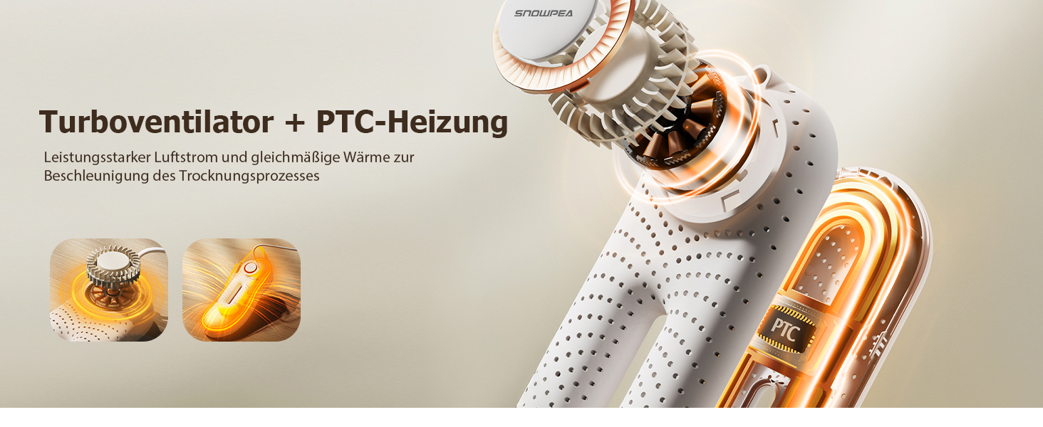 Сушарка для взуття електрична Snowpea Ultra з вентилятором, 37 Вт, швидке сушіння гарячим повітрям, біла