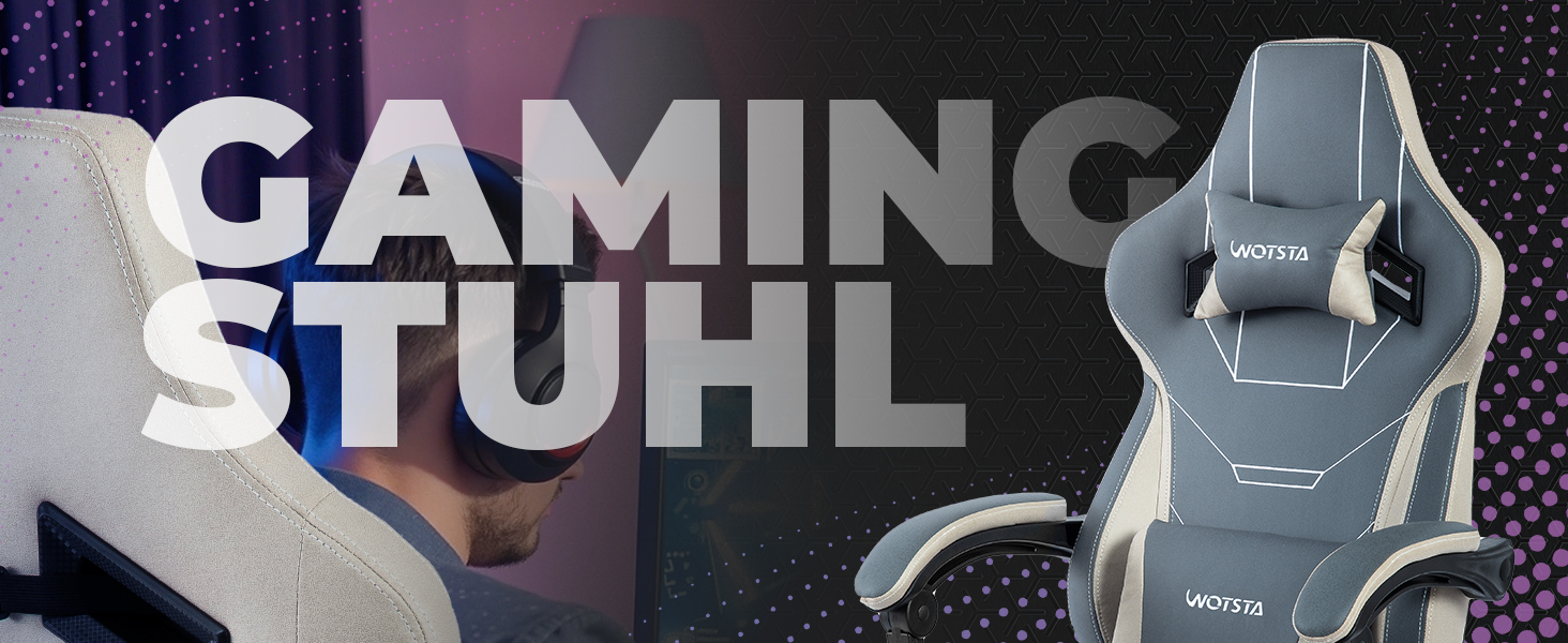 Геймерське крісло Ergon Gaming з підставкою для ніг, регульоване, офісне, з підтримкою попереку (синьо-бежеве)