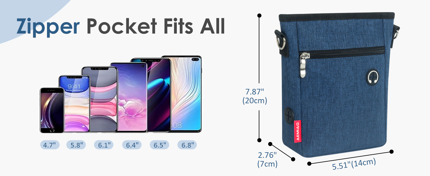 Фурнітура для собак з магнітною застібкою, 2025, практичний мішок для їжі, мішок для ласощів для собак з знімною внутрішньою кишенею | Диспенсер для відходів, блакитний