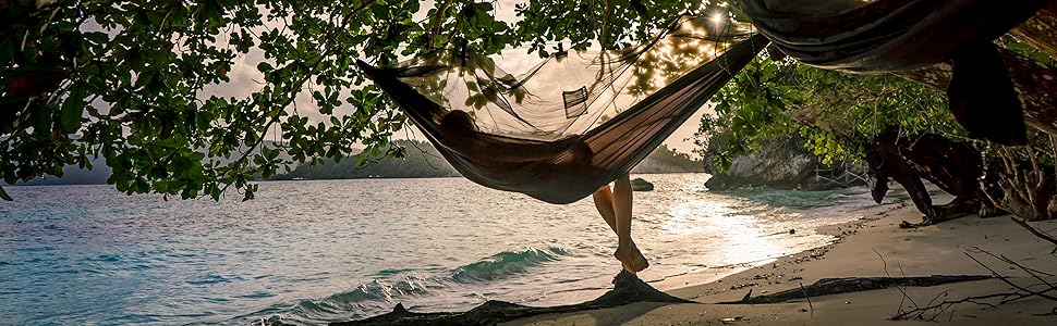 Ультралегка гамак AMAZONAS Moskito Traveller EXTREME з антимоскітною сіткою, 275x140 см, до 200 кг, чорний