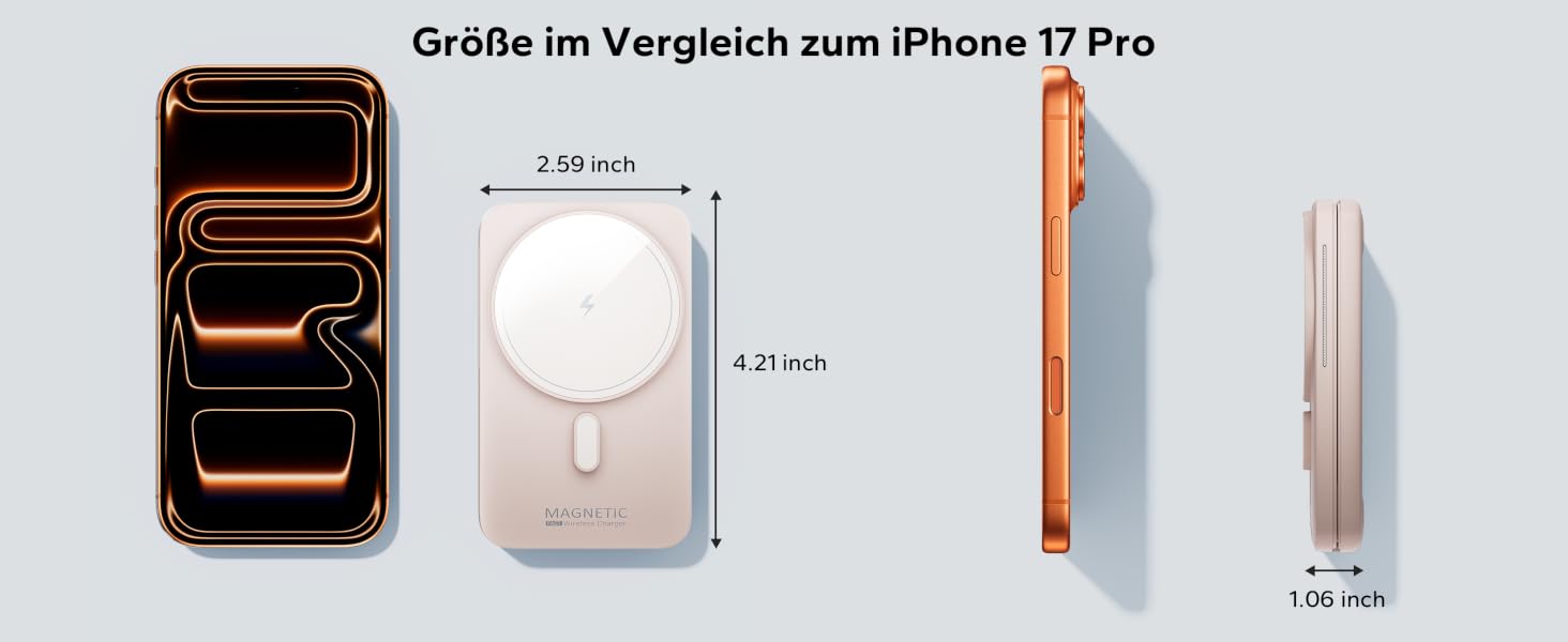 Бездротова зарядна станція KPON MagSafe 3-в-1 для iPhone 17-12, Apple Watch 11-2 та AirPods, складана швидка зарядка з адаптером 20W, Рожева