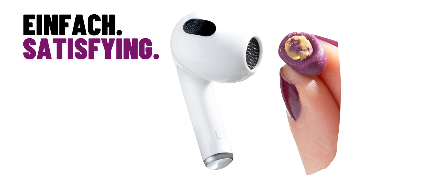 Клейка губка для чищення телефону та навушників STIKKI - професійний набір для чищення з щітками та інструментом для роз'ємів USB-C та Lightning. Чистить важкодоступні місця, сумісний з Airpods, iPhone та іншими пристроями.